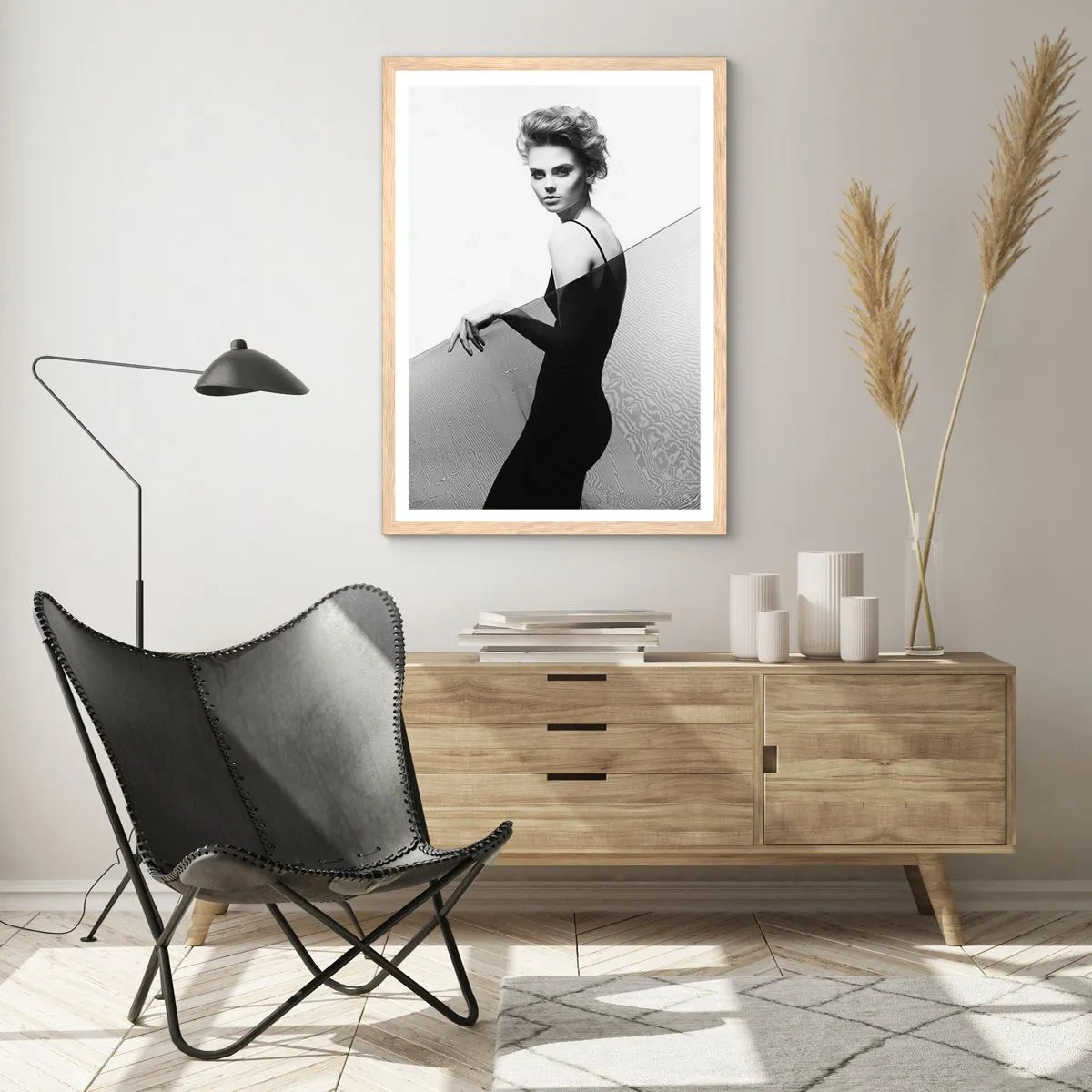 Poster in einem Rahmen aus heller Eiche - Magnetischer Blick - 40x50 cm