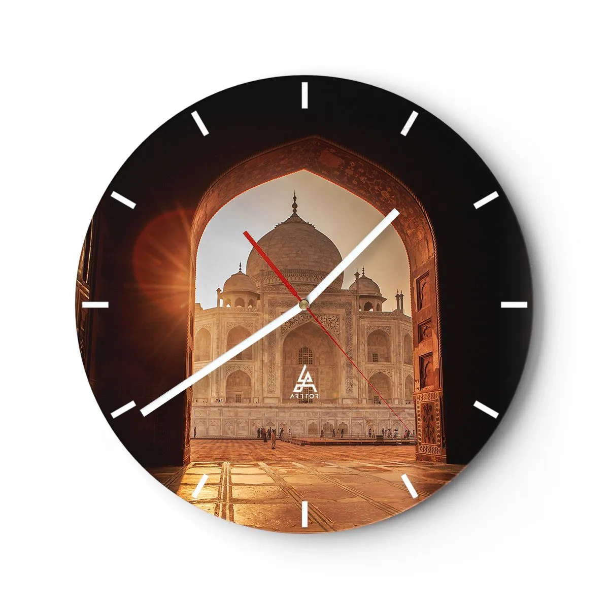 Wanduhr - Glasuhr - Denkmal der überirdischen Liebe - 40x40 cm