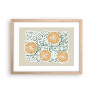 Poster in einem Rahmen aus heller Eiche - Ethnisch mit einem Hauch von Abstraktion - 40x30 cm