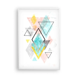 Poster in einem weißen Rahmen - Geometrisches Spiel - 61x91 cm