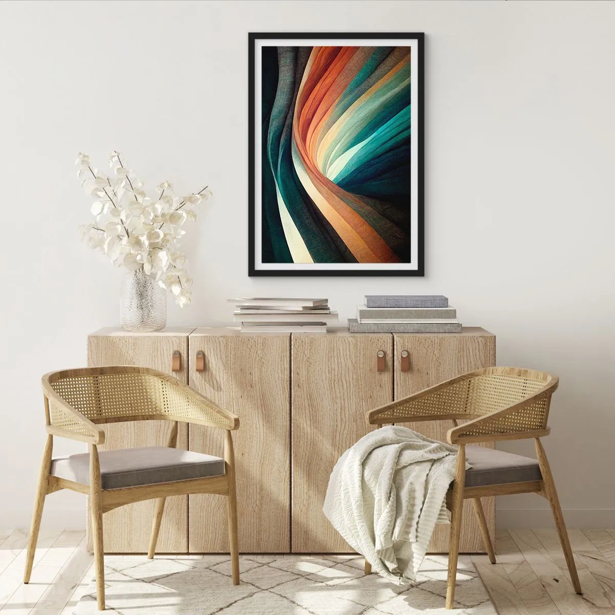 Poster in einem schwarzem Rahmen - Aus Farben gewebt - 70x100 cm