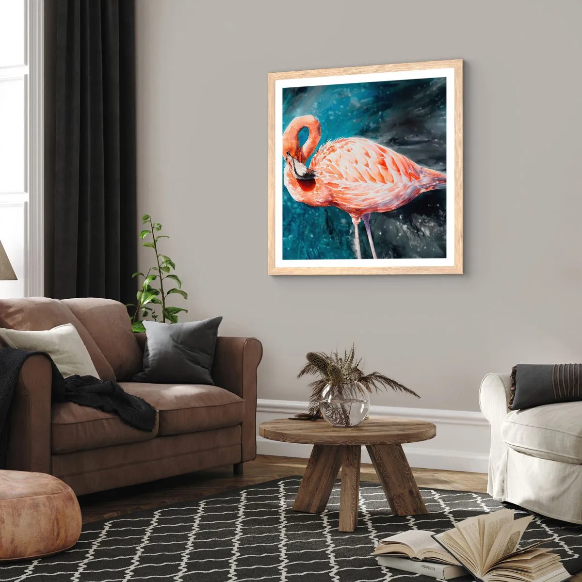 Poster in einem Rahmen aus heller Eiche - Von Natur aus dekorativ - 60x60 cm