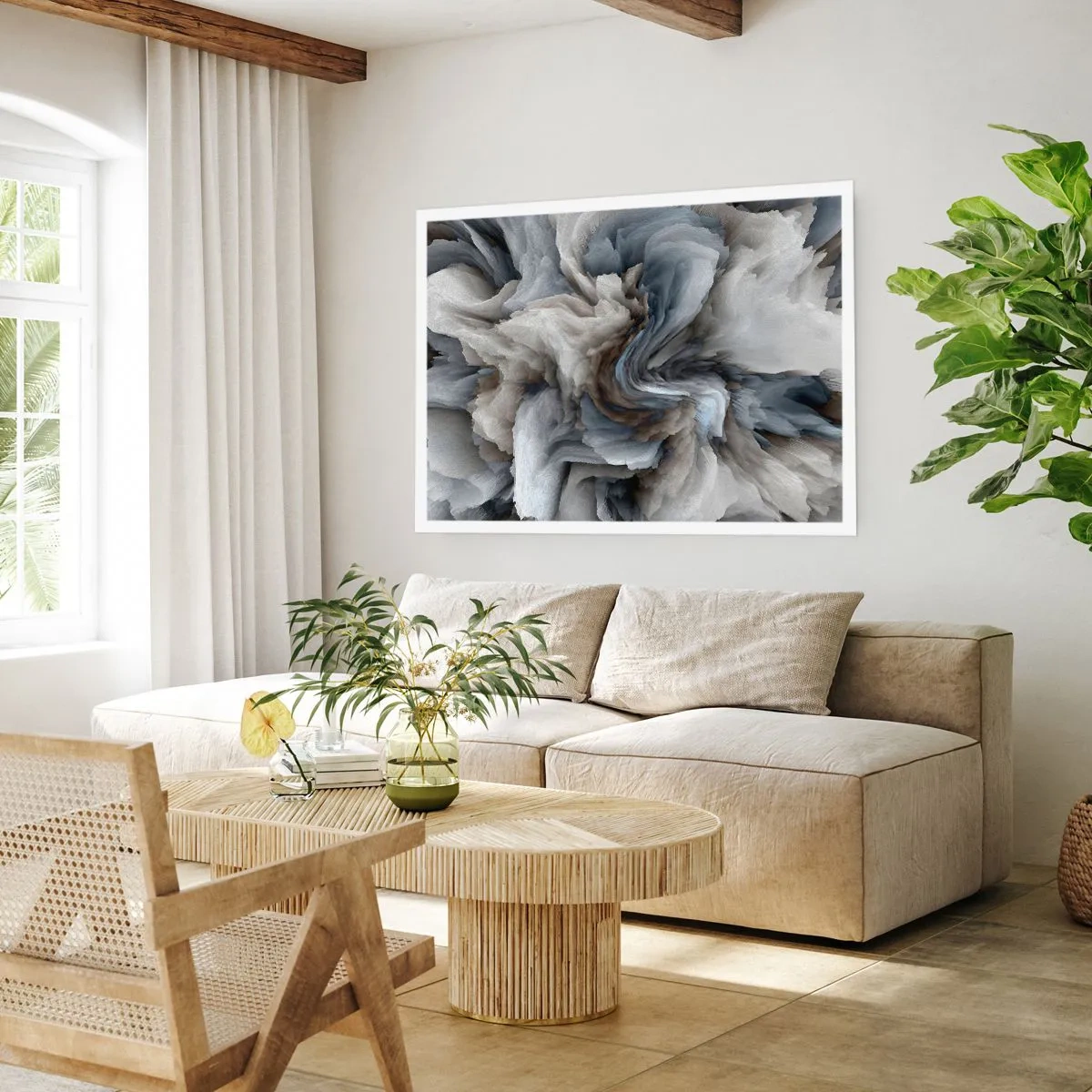 Poster - Stein und Blume - 70x50 cm