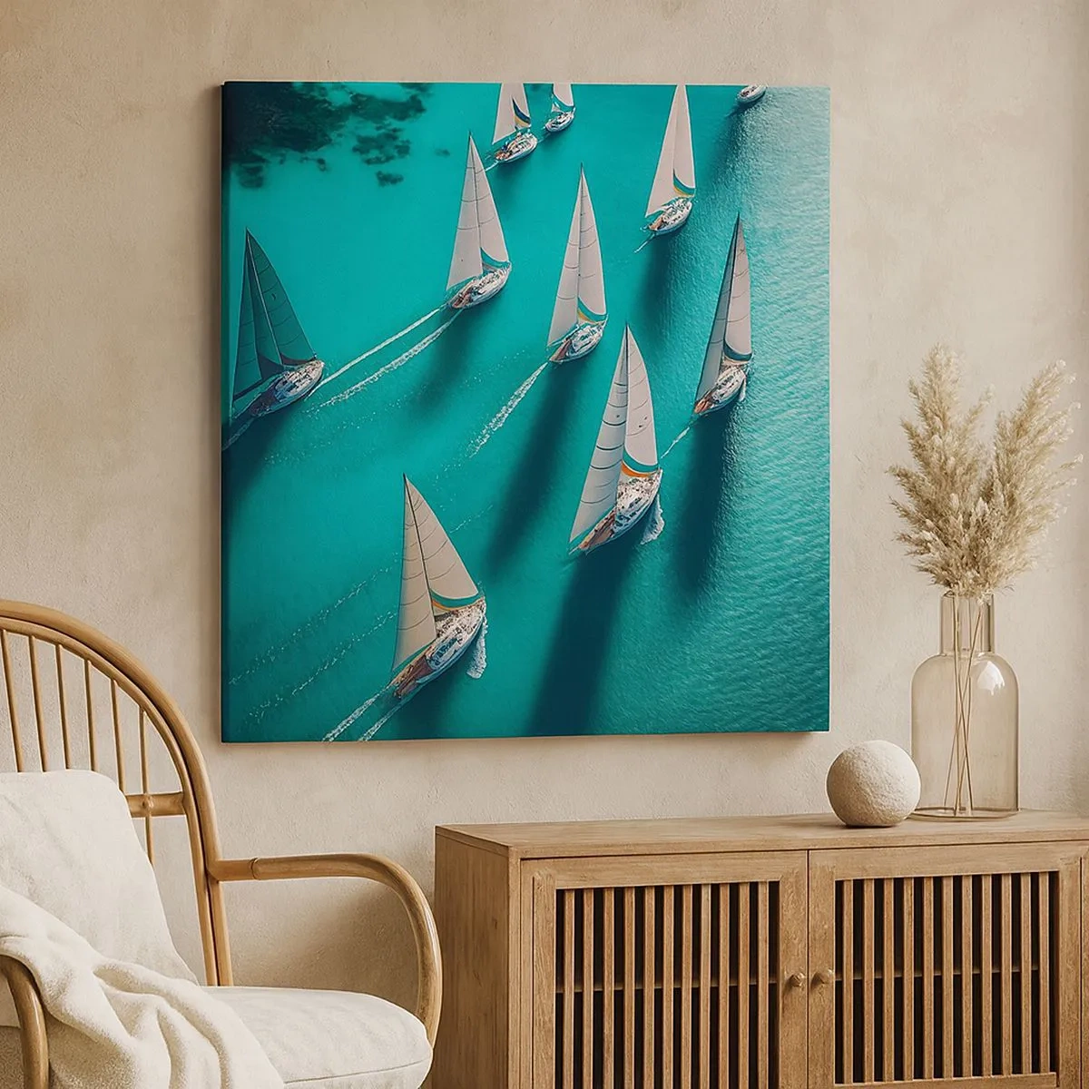 Bild auf Leinwand - Leinwandbild - Im Wettbewerb mit dem Wind - 30x30 cm