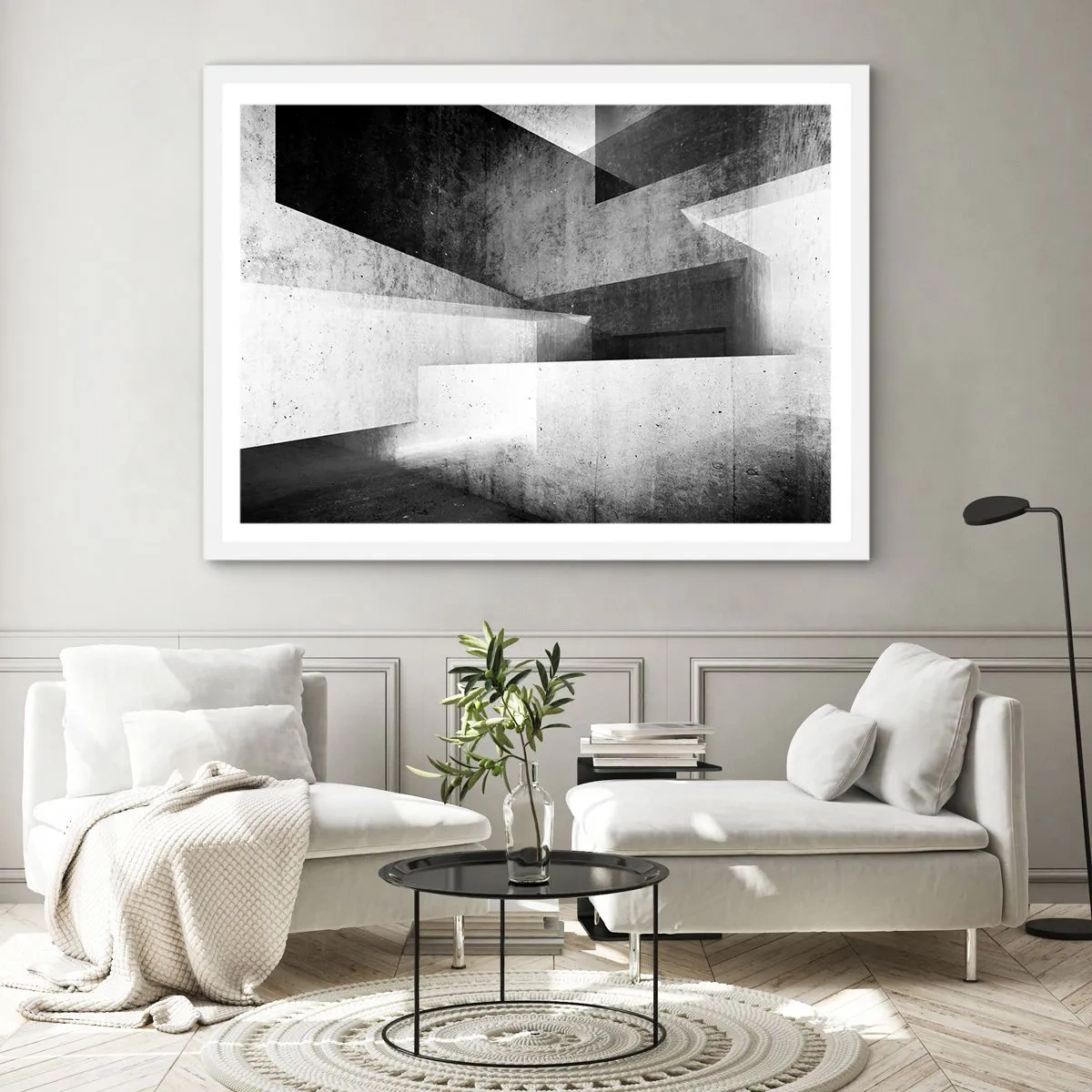 Poster in einem weißen Rahmen - Die Raumstruktur - 40x30 cm