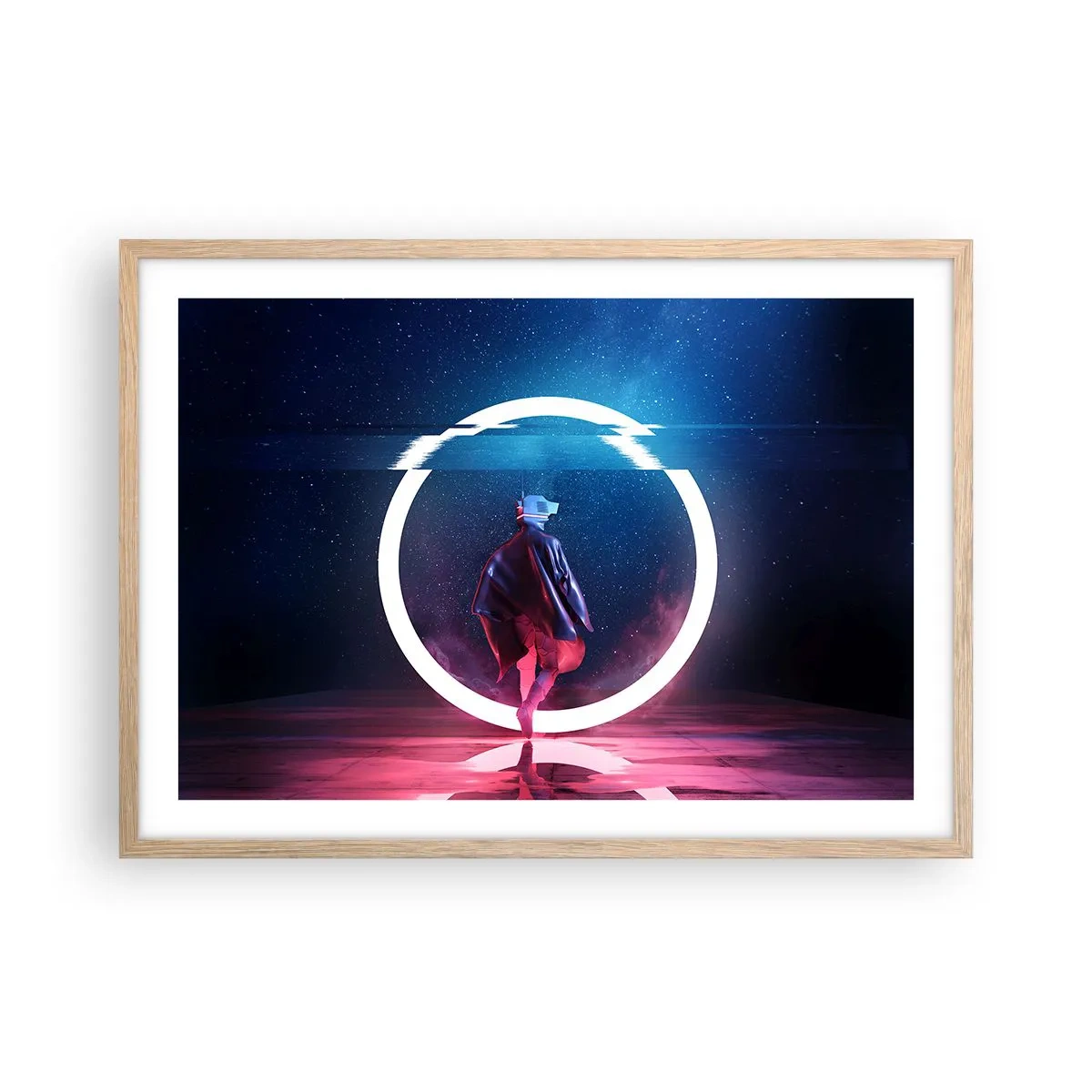 Poster in einem Rahmen aus heller Eiche - Zwischen den Welten - 70x50 cm