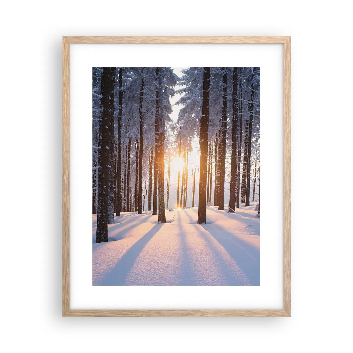 Poster in einem Rahmen aus heller Eiche - Ganz klar schwarz auf weiß - 40x50 cm