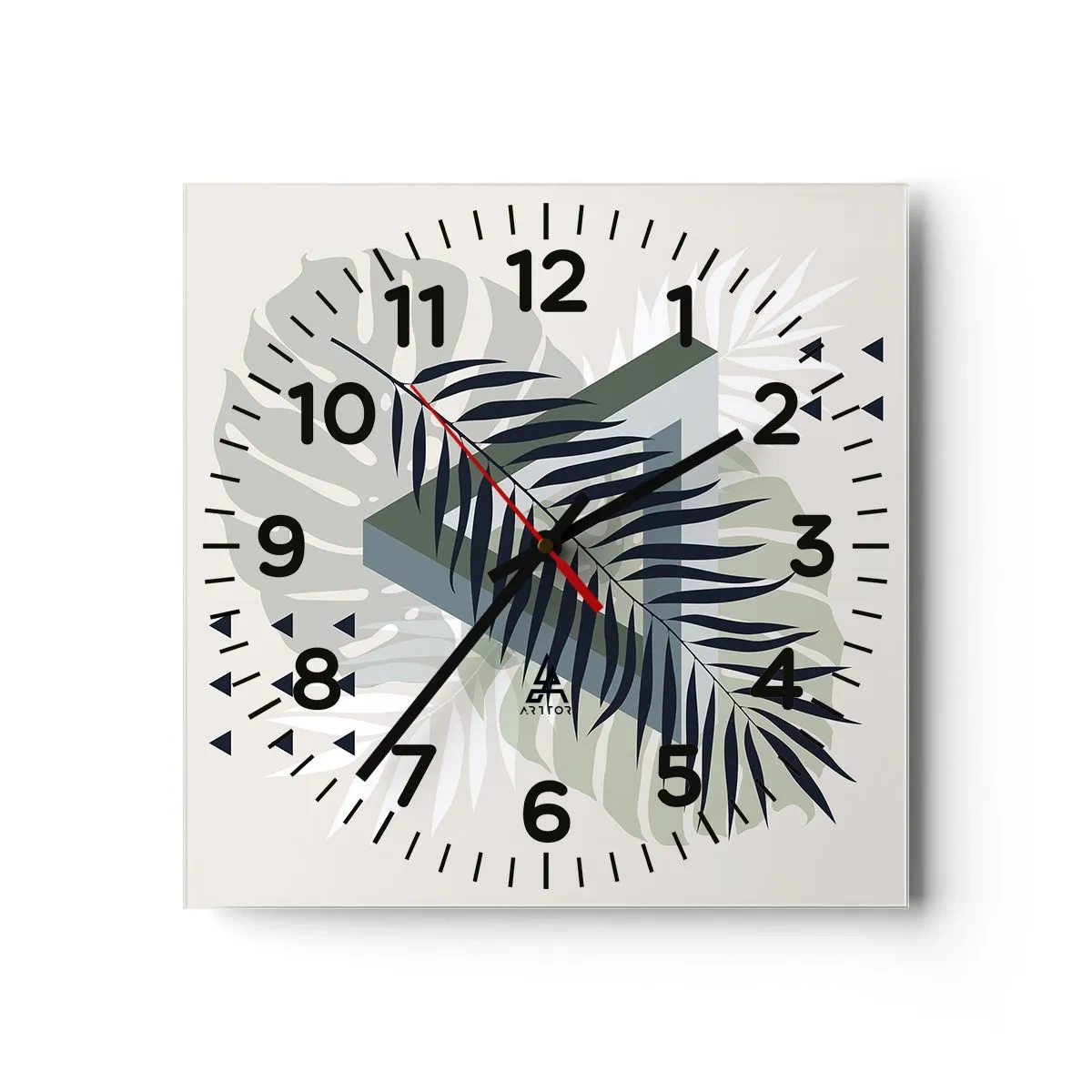 Wanduhr - Glasuhr - Natur und Geometrie – zwei Ordnungen? - 40x40 cm