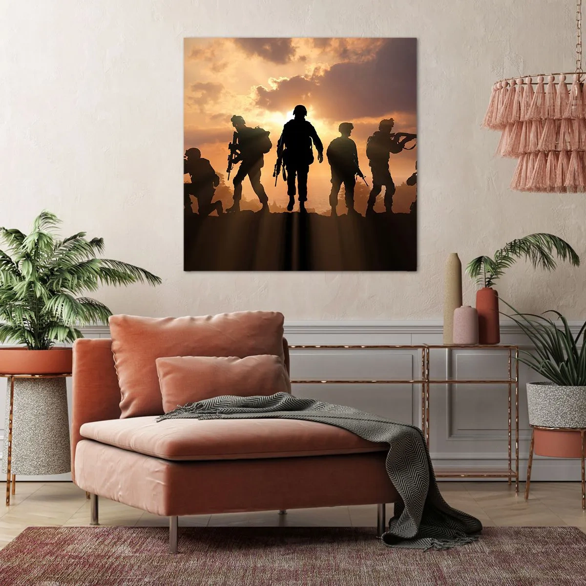 Bild auf Leinwand - Leinwandbild - Waffenbrüder - 60x60 cm