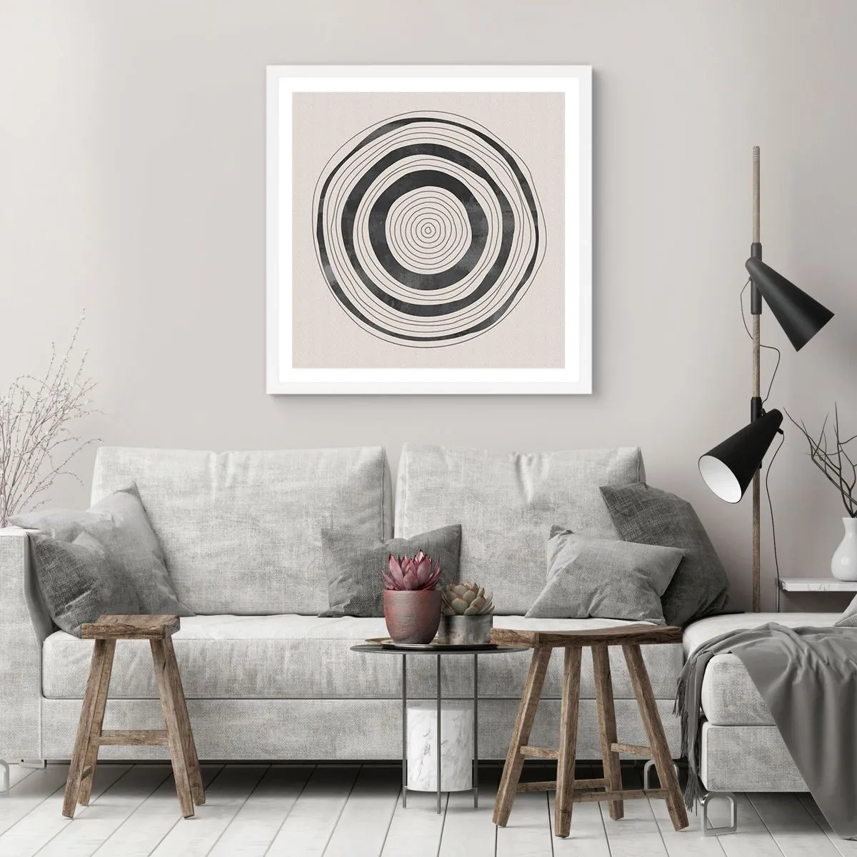 Poster in einem weißen Rahmen - Wichtig ist, was dazwischen liegt - 50x50 cm