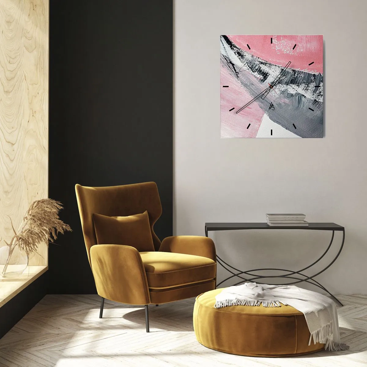 Wanduhr - Glasuhr - Passende Komposition - 40x40 cm