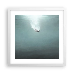 Poster in einem weißen Rahmen - In den Armen des Ozeans - 40x40 cm