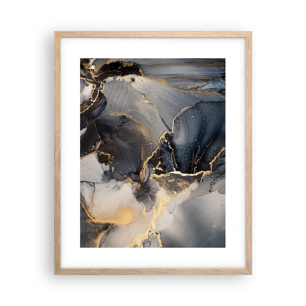 Poster in einem Rahmen aus heller Eiche - Leben aus Stein - 40x50 cm