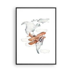 Poster in einem schwarzem Rahmen - Im Pioniergeist - 70x100 cm