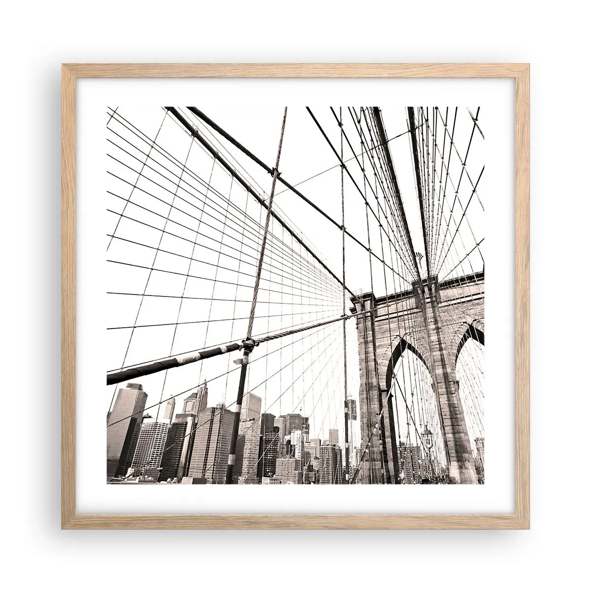 Poster in einem Rahmen aus heller Eiche - New Yorker Kathedrale - 50x50 cm