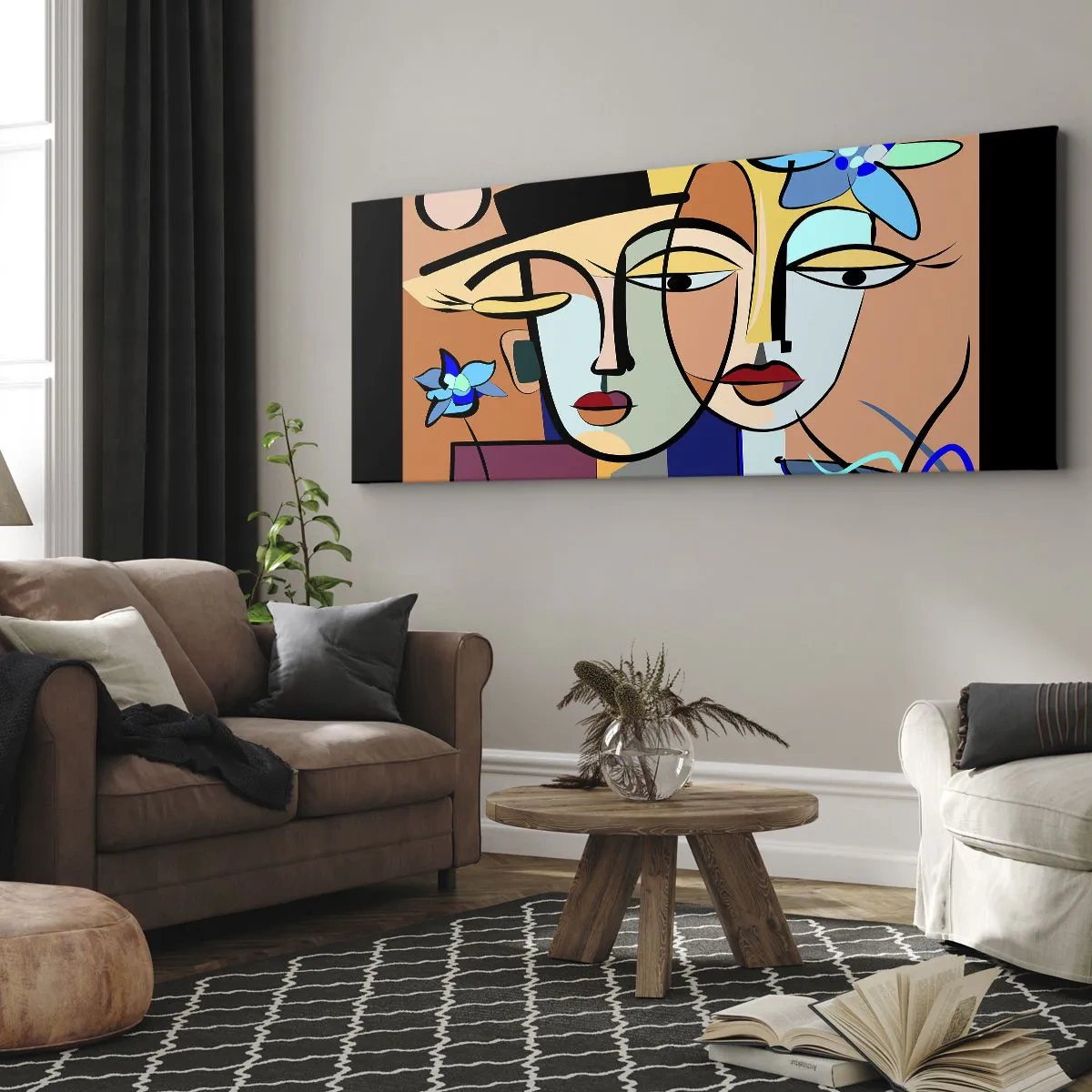Bild auf Leinwand - Leinwandbild - Picassos randez vous - 90x30 cm