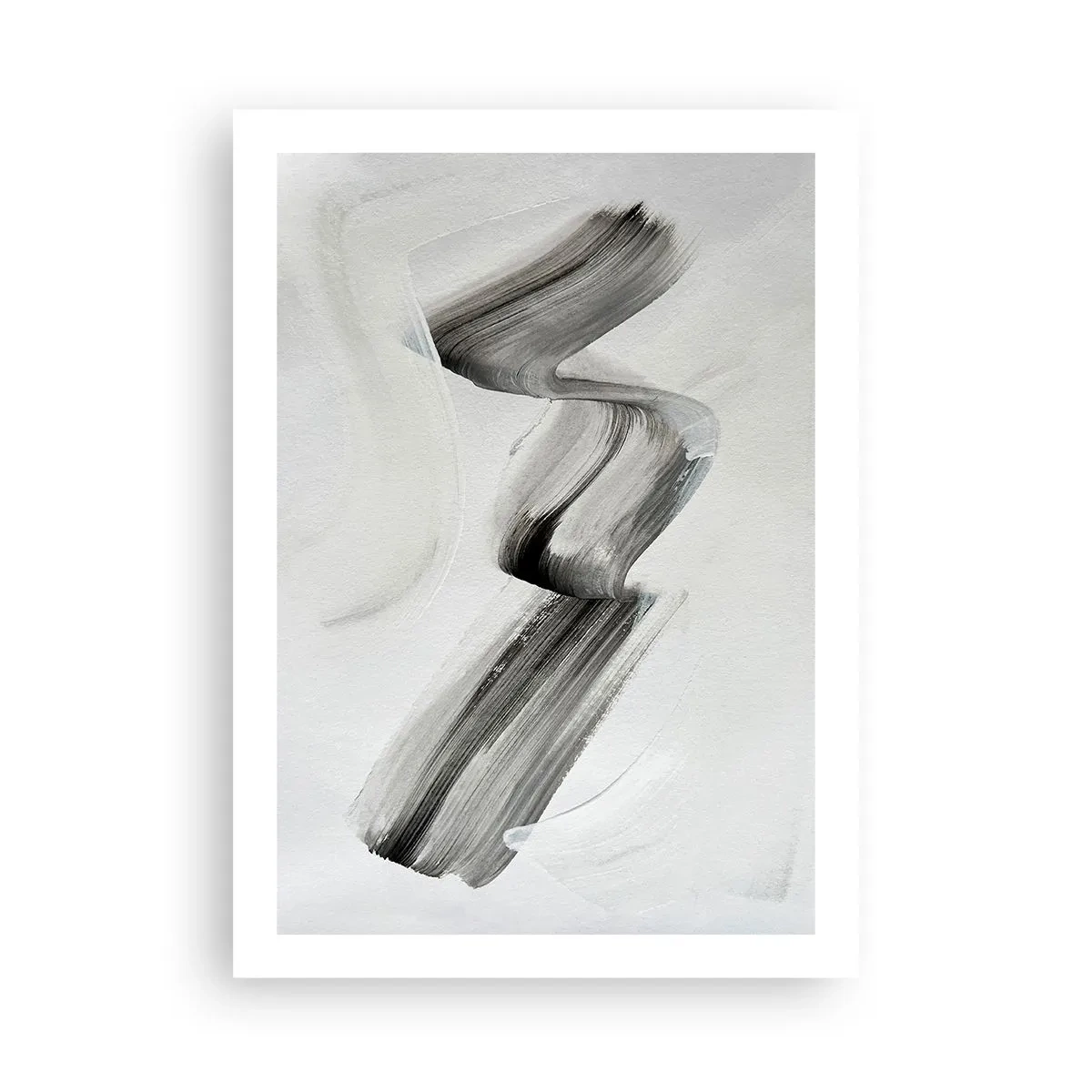 Poster - Minimalistischer Schwarz-Weiß-Pinsel - 50x70cm - Lässig zum Spaß - Moderne Wanddekoration für Wohnzimmer und Schlafzimmer ARTTOR