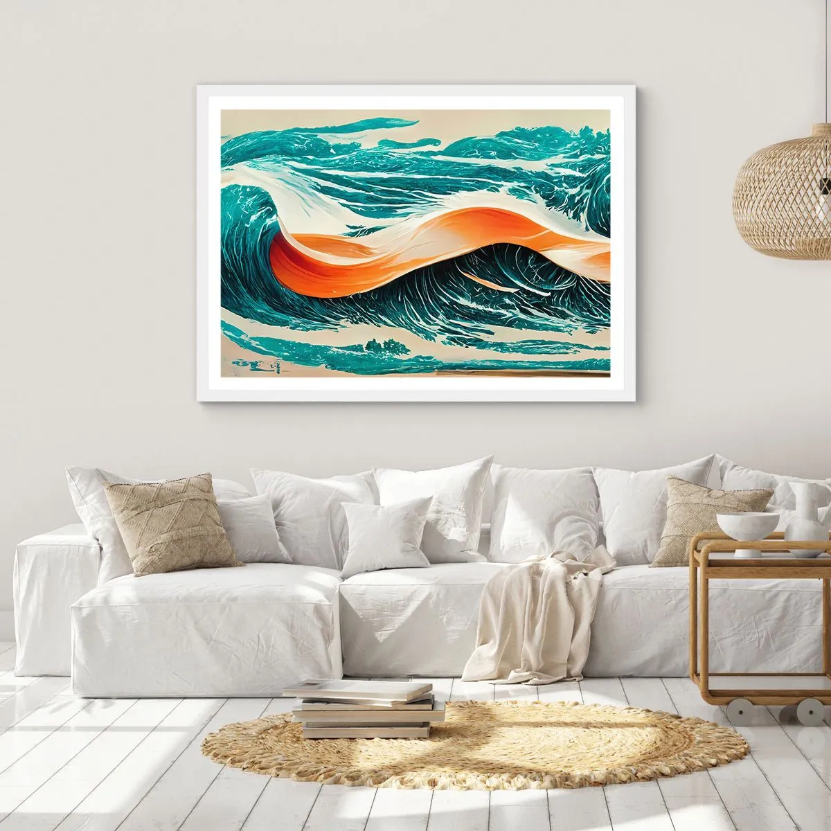 Poster in einem weißen Rahmen - Traum eines Surfers - 100x70 cm