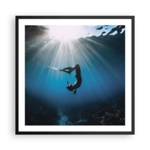 Poster in einem schwarzem Rahmen - Tanz unter Wasser - 60x60 cm