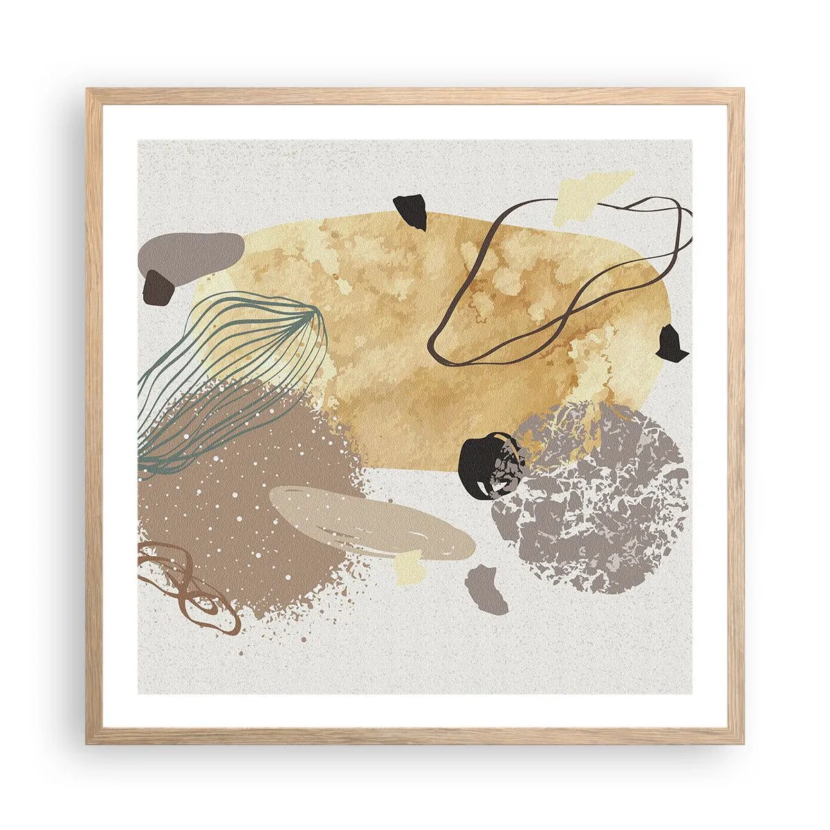 Poster in einem Rahmen aus heller Eiche - Angewandte Plumkologie - 60x60 cm