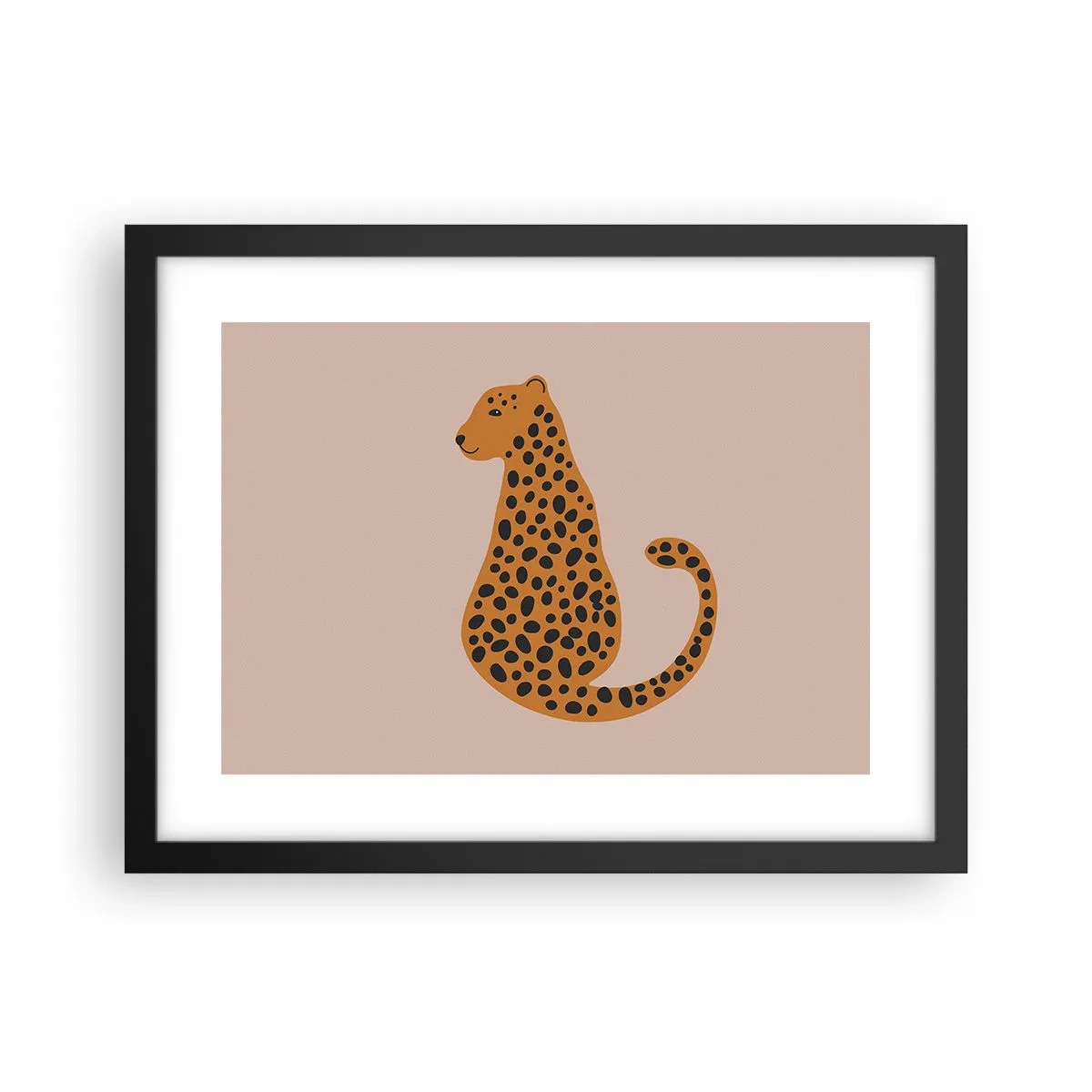 Poster in einem schwarzem Rahmen - Leopardenmuster ist ein modisches Muster - 40x30 cm