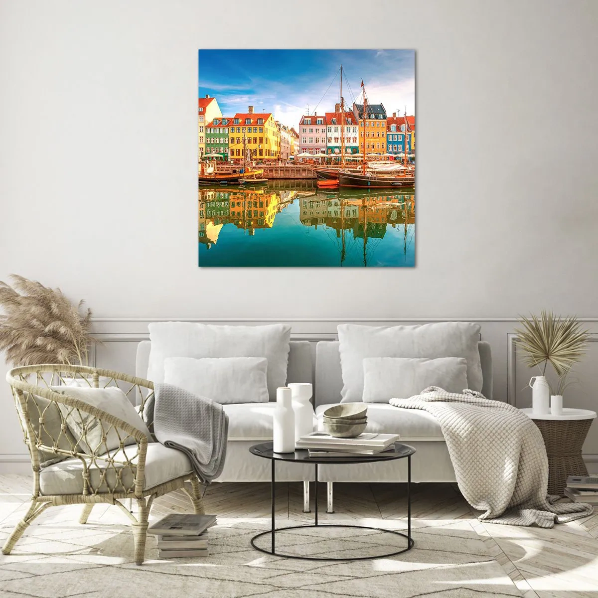 Glasbild - Bild auf glas - Glatt wie ein Spiegel über dem Wasser - 60x60 cm