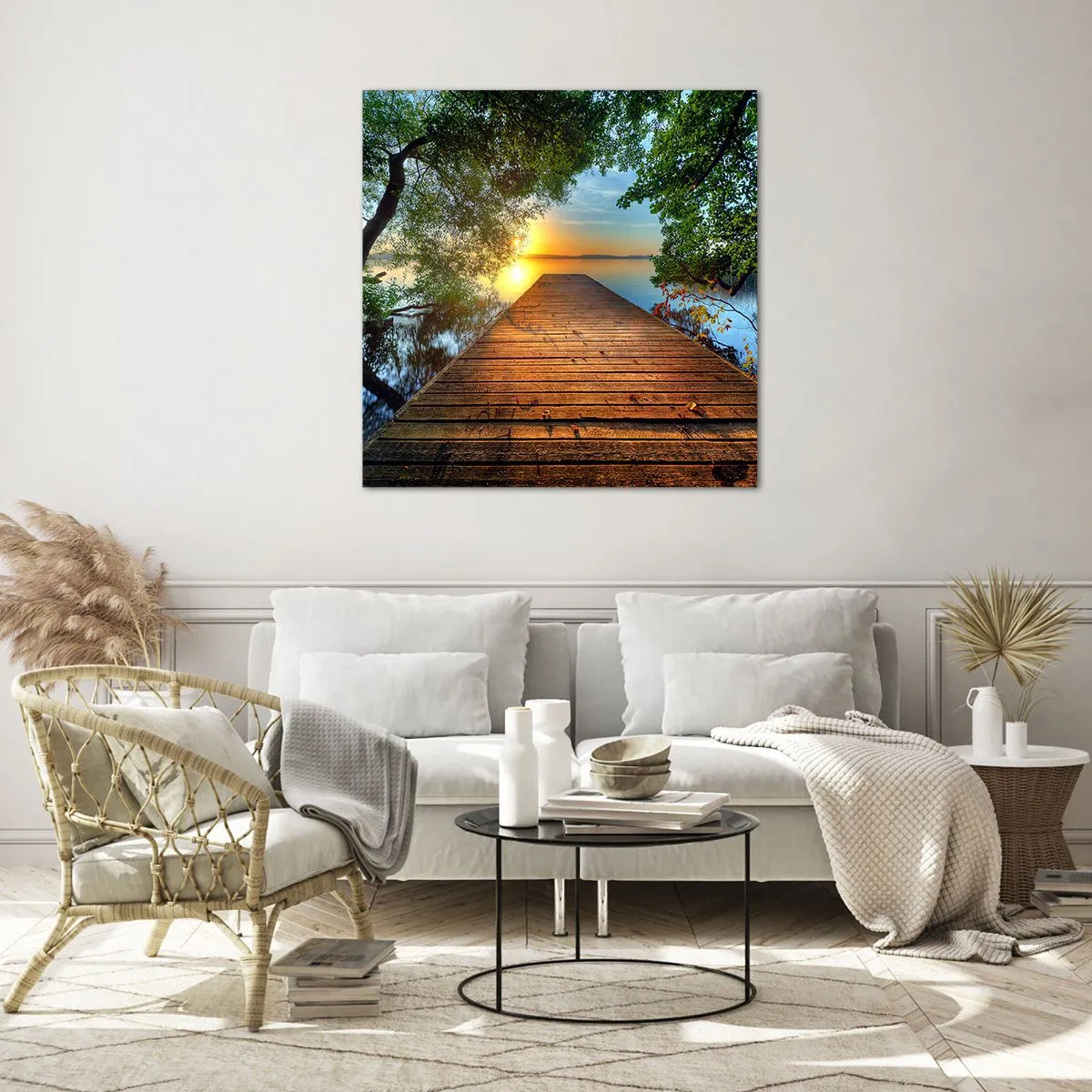 Glasbild - Bild auf glas - Nimm dir Zeit, setz dich hin - 70x70 cm