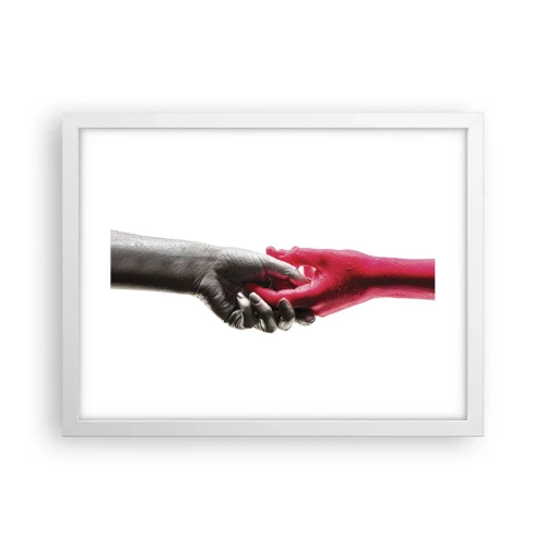 Poster in einem weißen Rahmen - Gemeinsam, obwohl anders - 40x30 cm