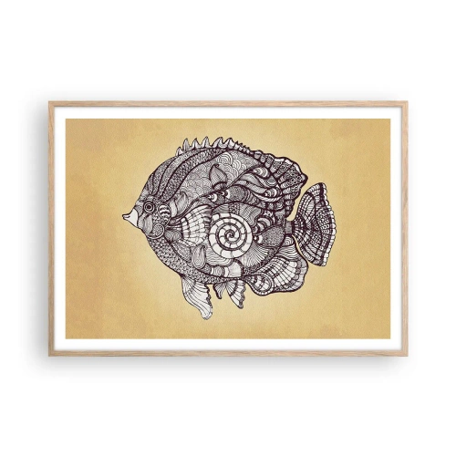 Poster in einem Rahmen aus heller Eiche - Aus dem Ozean der Ornamente - 100x70 cm