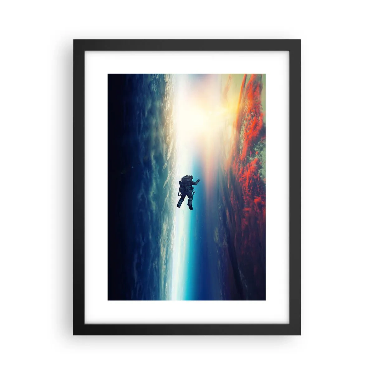 Poster in einem schwarzem Rahmen - Sich dem Universum stellen - 30x40 cm