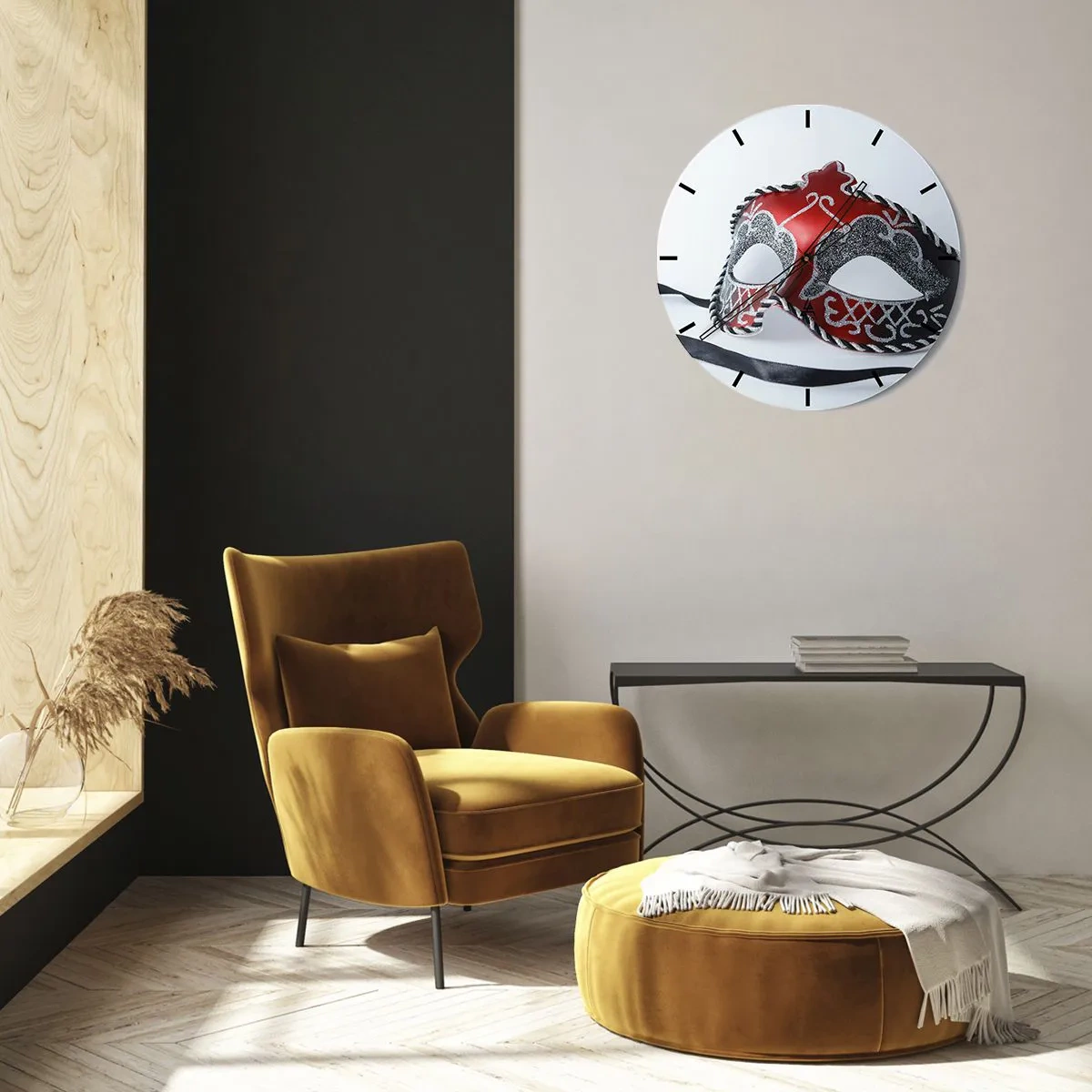 Wanduhr - Glasuhr - Einladung zum Abschlussball - 30x30 cm