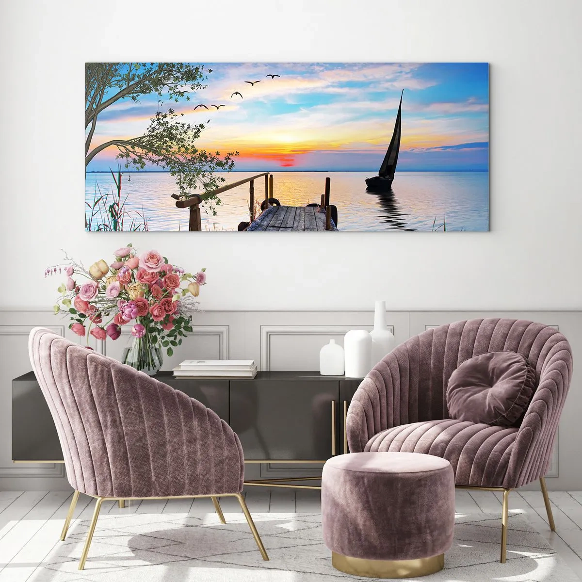 Glasbild - Bild auf glas - Guten Abend - 100x40 cm