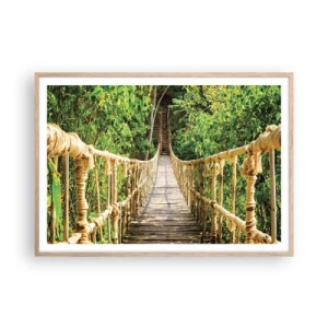 Poster in einem Rahmen aus heller Eiche - Im Grünen ausgesetzt - 100x70 cm