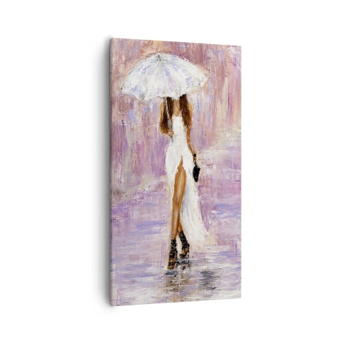 Bild auf Leinwand - Leinwandbild - Im lila Regen - 55x100 cm