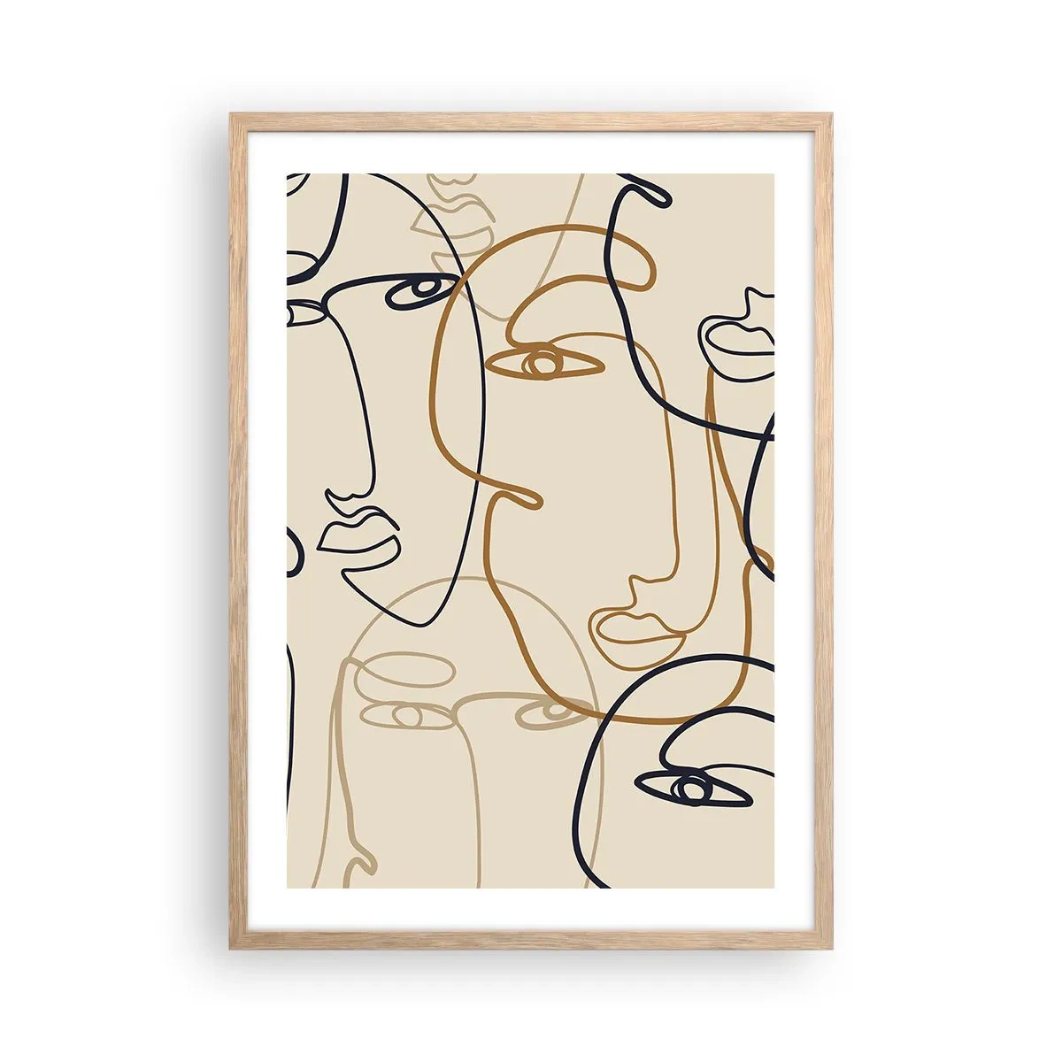 Poster in einem Rahmen aus heller Eiche - Das Porträt wird multipliziert - 50x70 cm