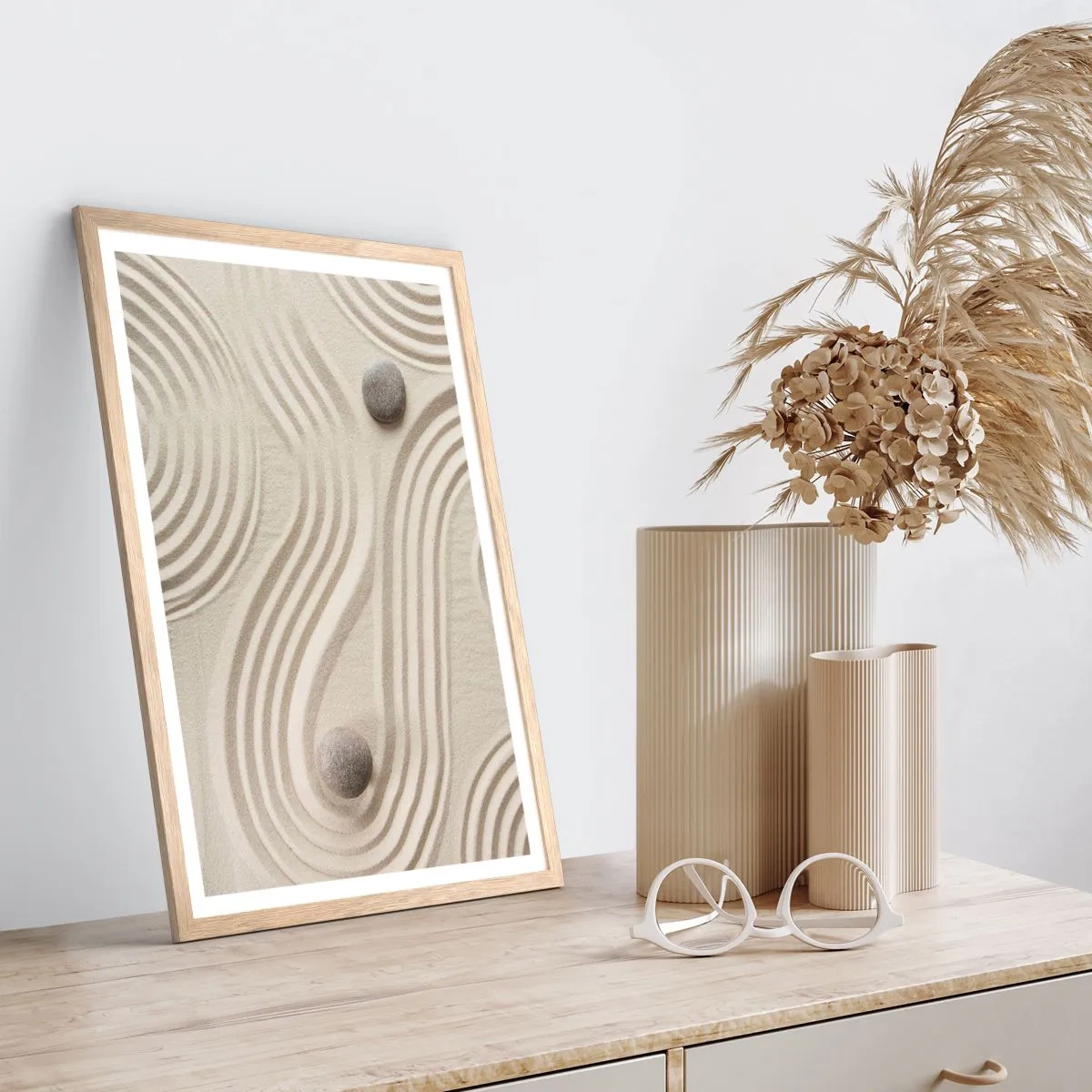 Poster in einem Rahmen aus heller Eiche - Ein Hauch von Wärme - 61x91 cm