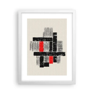 Poster in einem weißen Rahmen - Rot und Schwarz - 30x40 cm