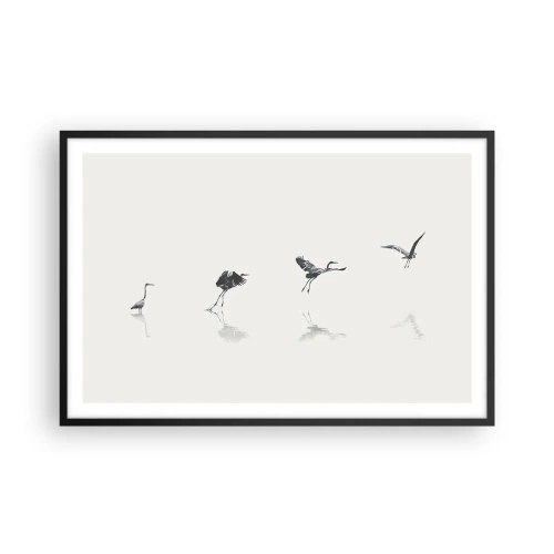 Poster in einem schwarzem Rahmen - Vier einfache Schritte - 91x61 cm