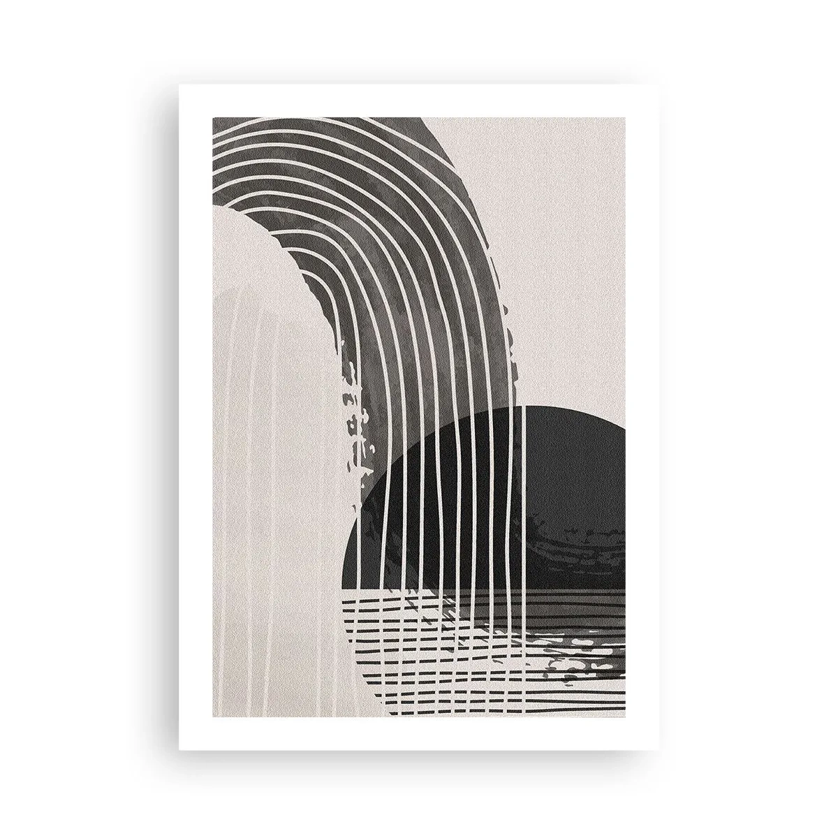 Poster - Minimalistische Abstraktion in Schwarzweiß - 50x70cm - Hin und zurück - Moderne Wanddekoration für Wohnzimmer und Schlafzimmer ARTTOR