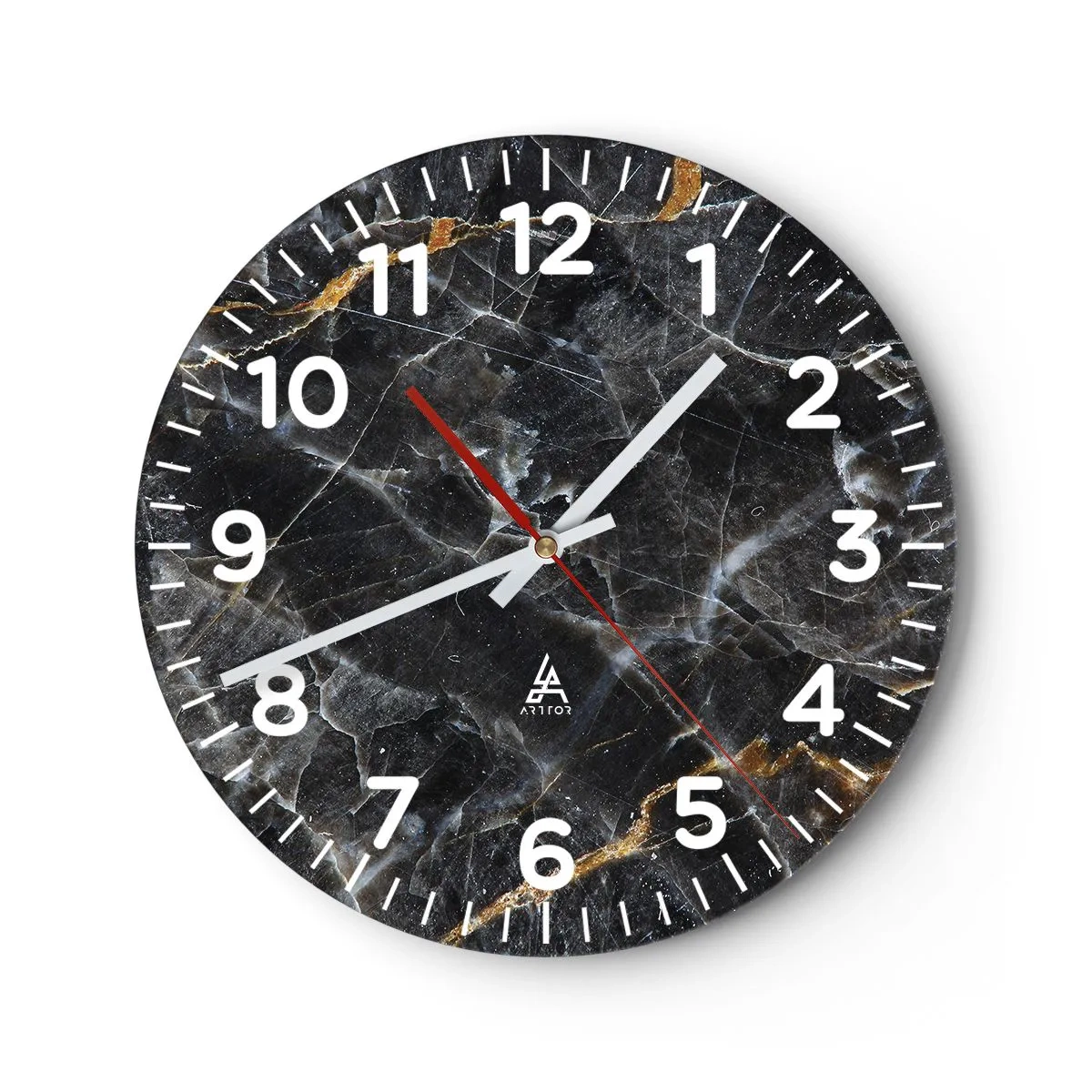 Wanduhr - Glasuhr - Das Innenleben des Steins - 40x40 cm