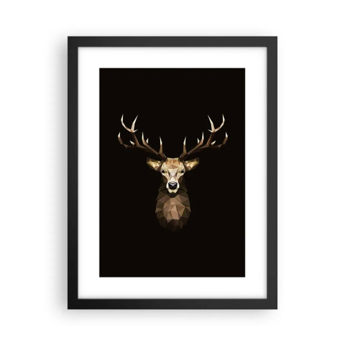 Poster in einem schwarzem Rahmen - Kubistischer Hirsch - 30x40 cm