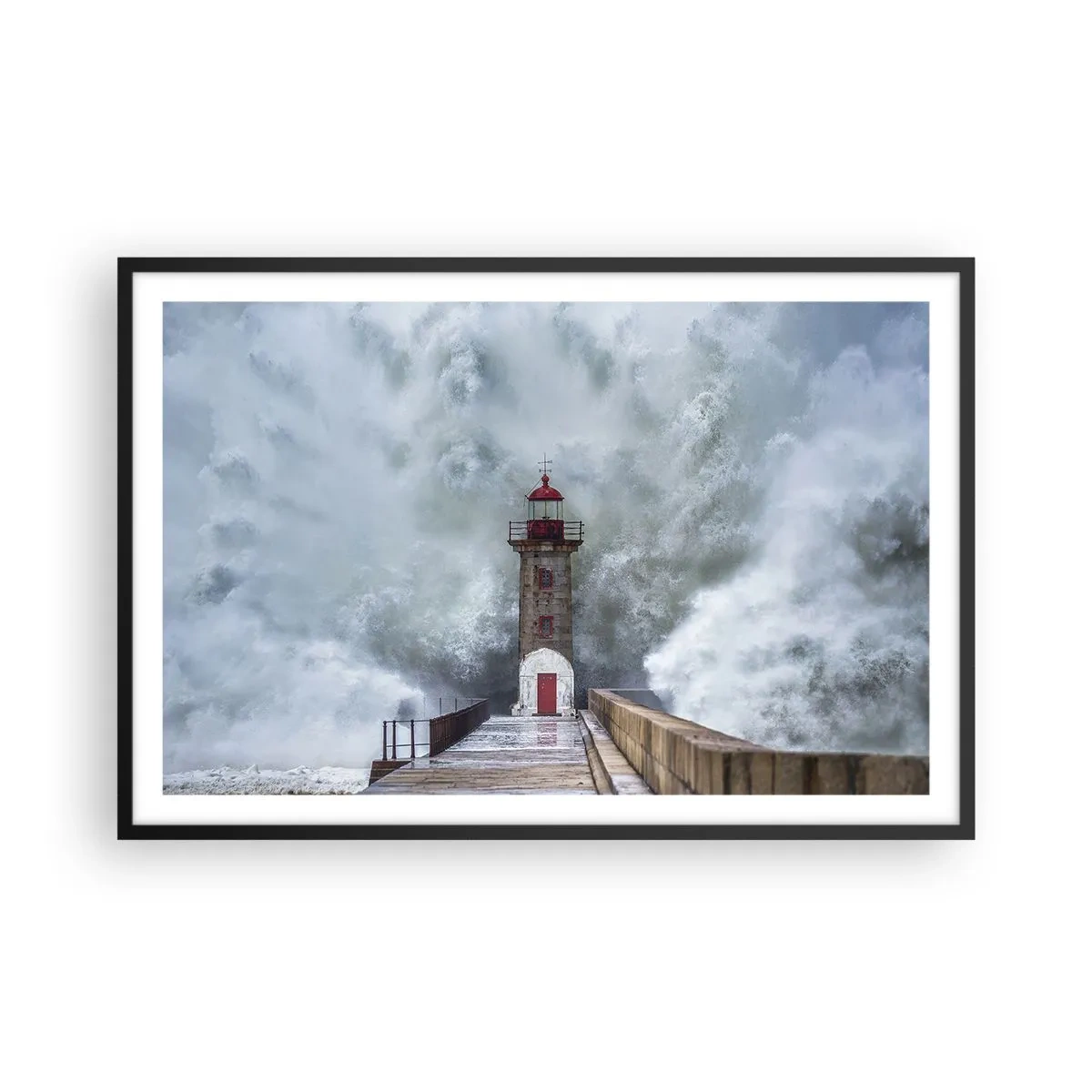 Poster in einem schwarzem Rahmen - Das Rauschen des Wassers, der Lärm wird wehen - 91x61 cm