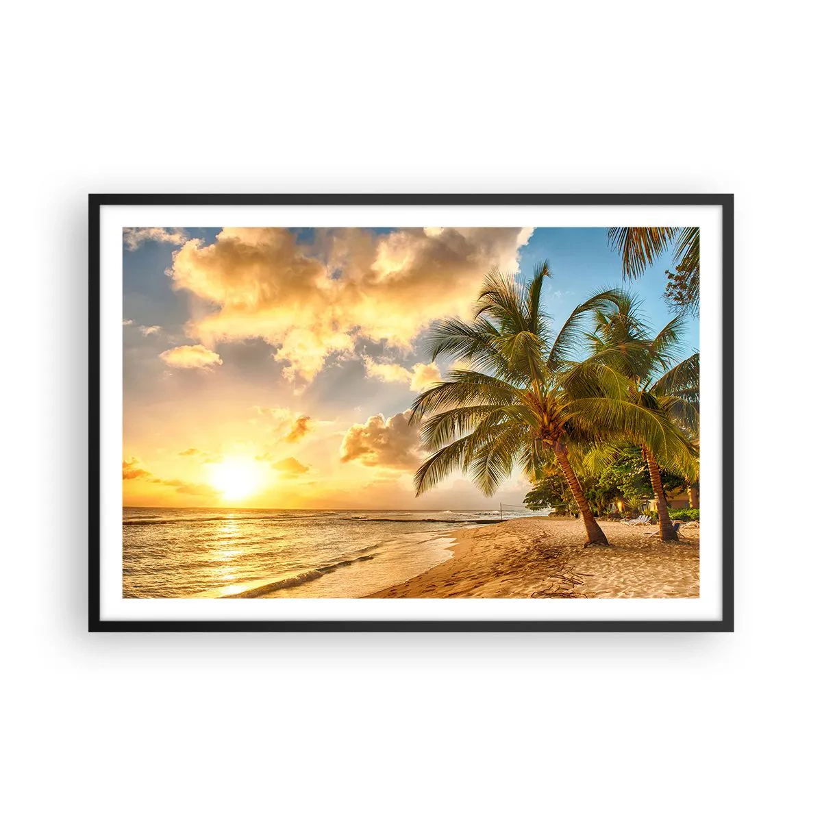 Poster in einem schwarzem Rahmen - Ewiger Sommer, immer Urlaub - 91x61 cm