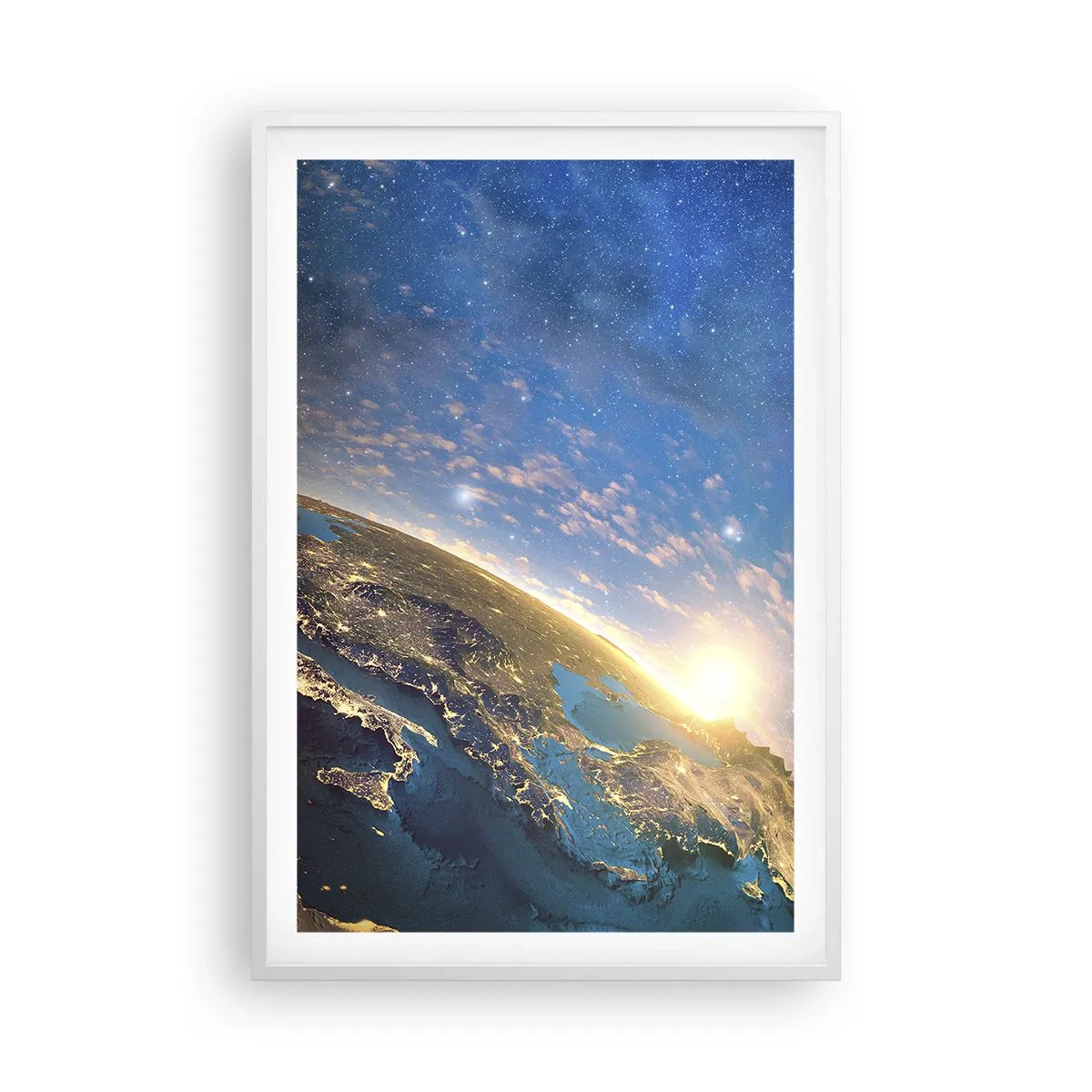 Poster in einem weißen Rahmen - Schauen wir uns aus der Ferne an - 61x91 cm