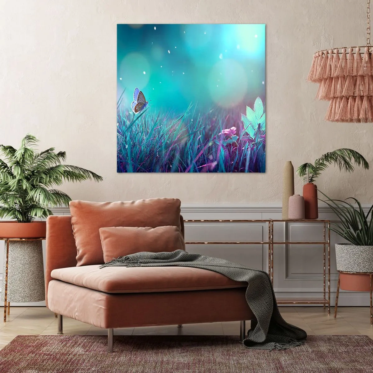 Bild auf Leinwand - Leinwandbild - Das geheime Leben der Wiese - 30x30 cm