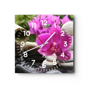 Wanduhr - Glasuhr - Du ruhst dich schon aus - 40x40 cm