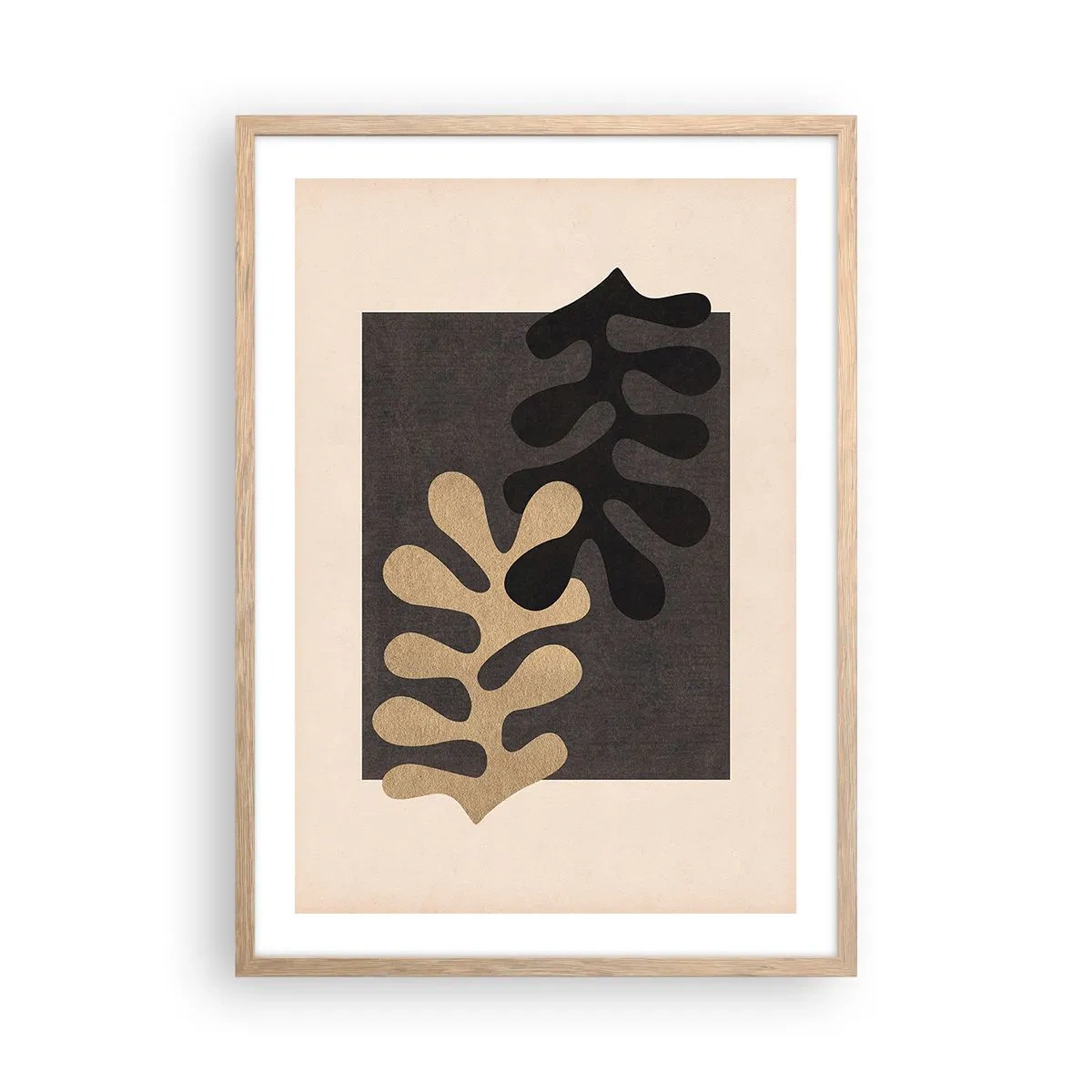 Poster in einem Rahmen aus heller Eiche - Abwesenheit und Ergänzung - 50x70 cm