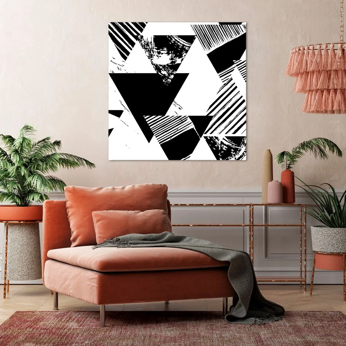 Bild auf Leinwand - Leinwandbild - Regen von Dreiecken - 60x60 cm