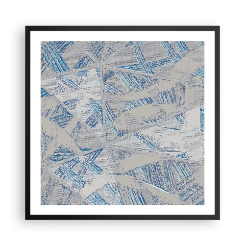 Poster in einem schwarzem Rahmen - In einem blaugrauen Labyrinth - 60x60 cm