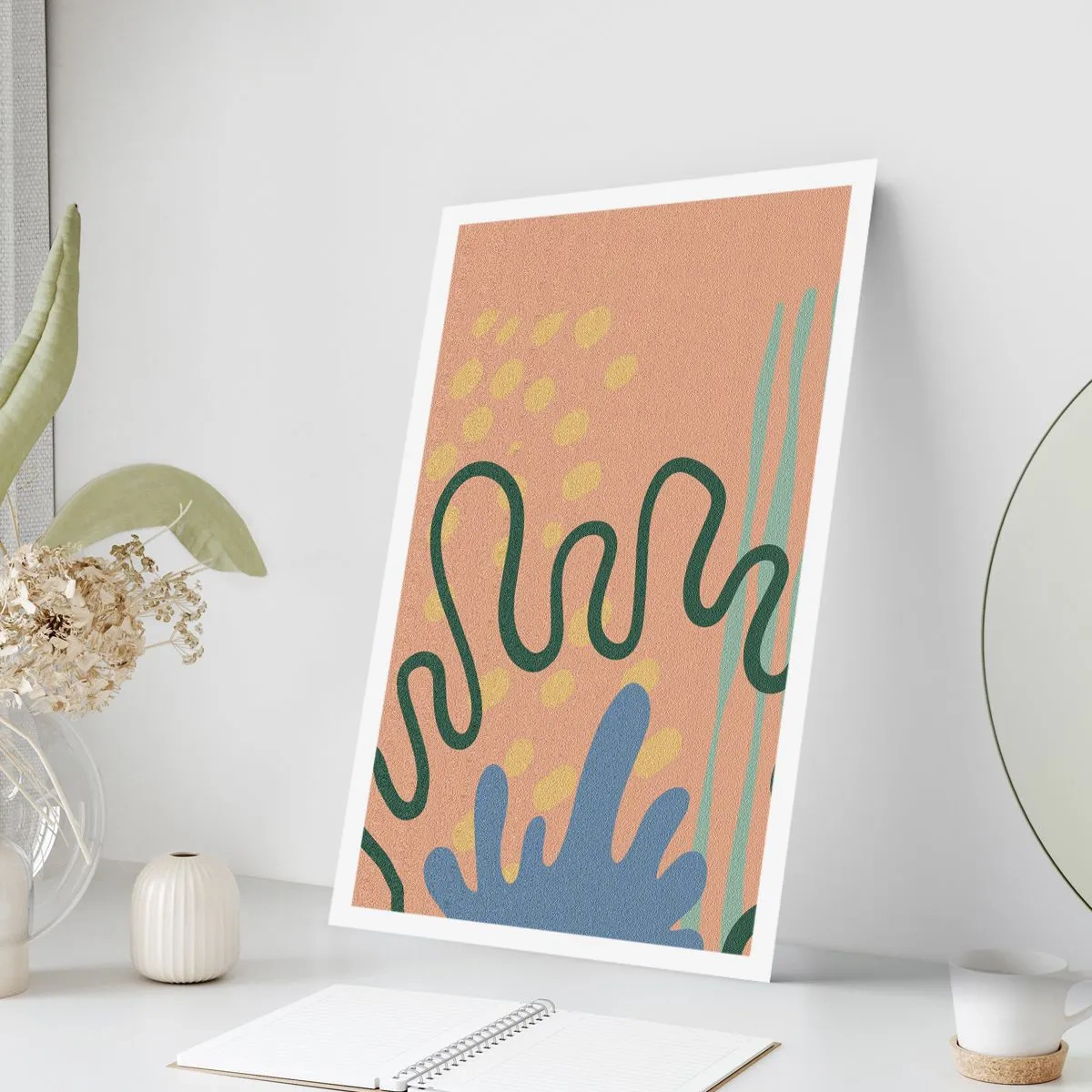 Poster - Abstrakte Komposition in warmen Farben - 50x70cm - Abstraktion: Vielfalt der Natur - Moderne Wanddekoration für Wohnzimmer und Schlafzimmer ARTTOR